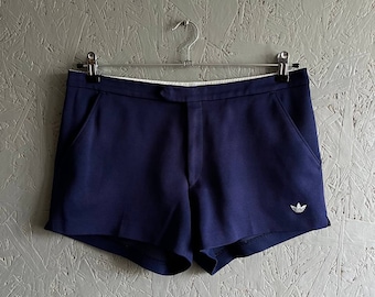 Vintage ADIDAS West Germany Men's Tennis Shorts Embroidered Small Logo Size 34 Color Blue