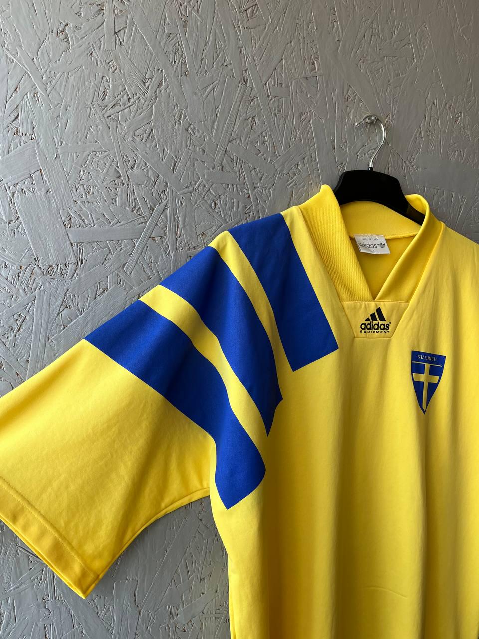 Vintage 1992-94s Sweden Adidas Equipment Football Jersey Size L
