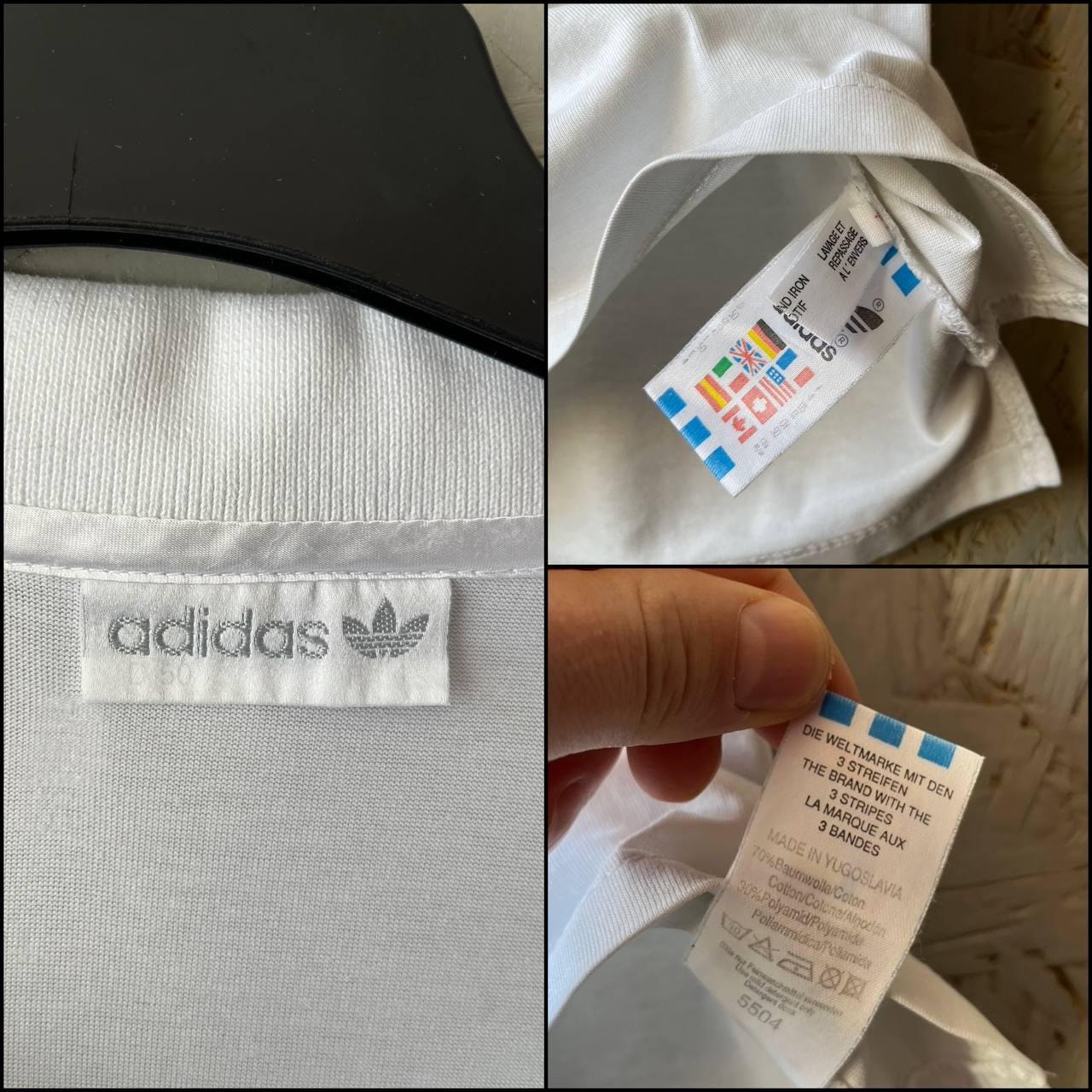 Vintage 80-90s Adidas Stefan Edberg Men's Tennis Court Polo T