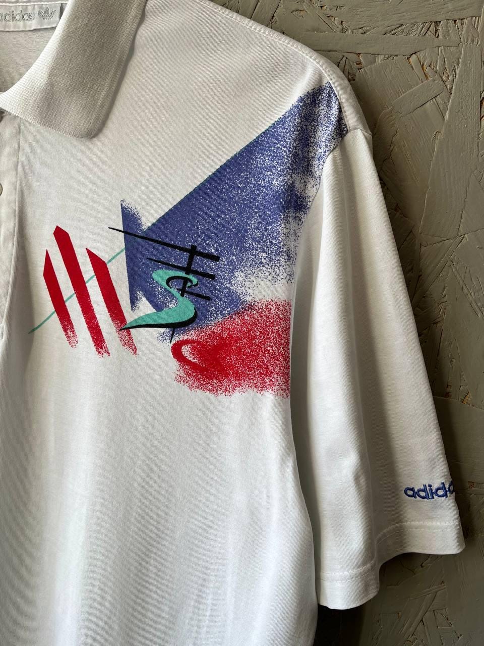 Vintage 80-90s Adidas Stefan Edberg Men's Tennis Court Polo T