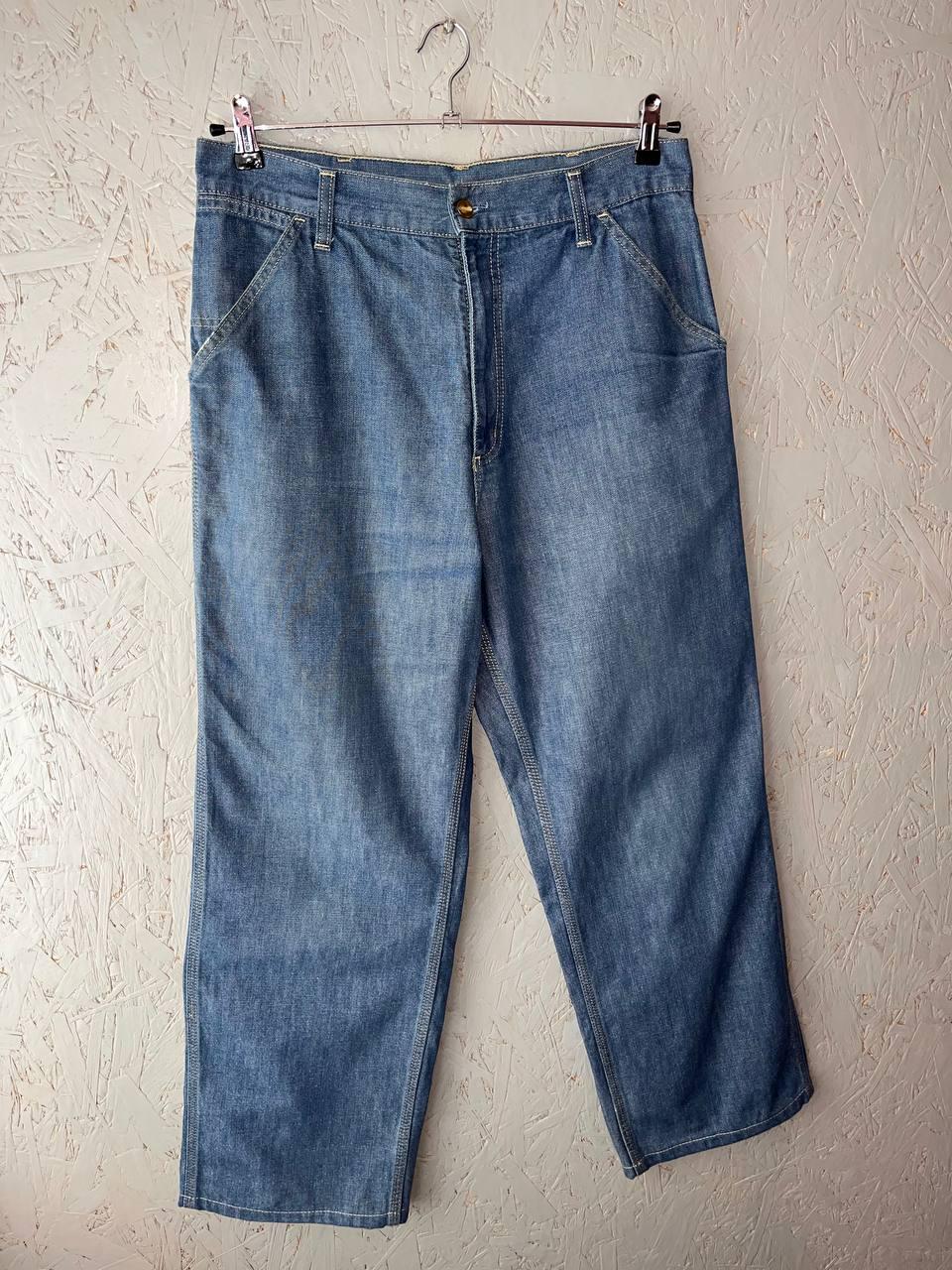 Vintage Carhartt WIP Single Knee Pants Denim Blue Size 34 Workwear