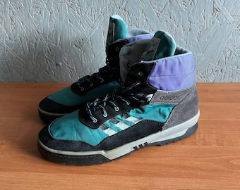 Vintage 90s Adidas Walk At Fun Outdoor Shoes Men's Mountain Hiking Sport High Top Trainers Size US 11 1/2 Multicolor