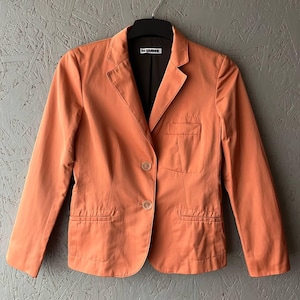Jil Sander Vintage Women's Terracotta Cotton Blend Blazer Jacket Size IT 38 Made in Italy