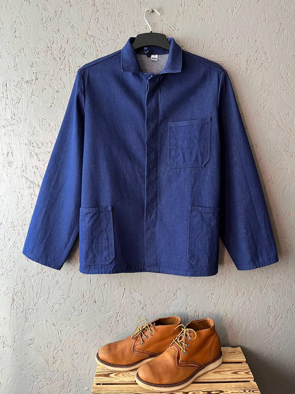 Vintage 90s MERK German Denim Work Jacket Outerwear Indigo Chore