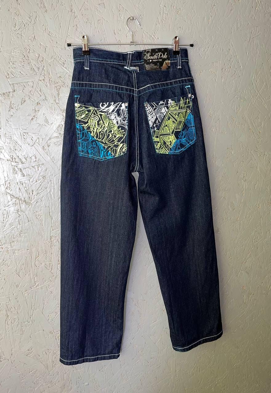 メンズウェア [ArchiveSet]80's Rayon jeans Hip-HopPolo Vintage 90s South Pole Jeans Men's Denim Rap Hip Hop Pants