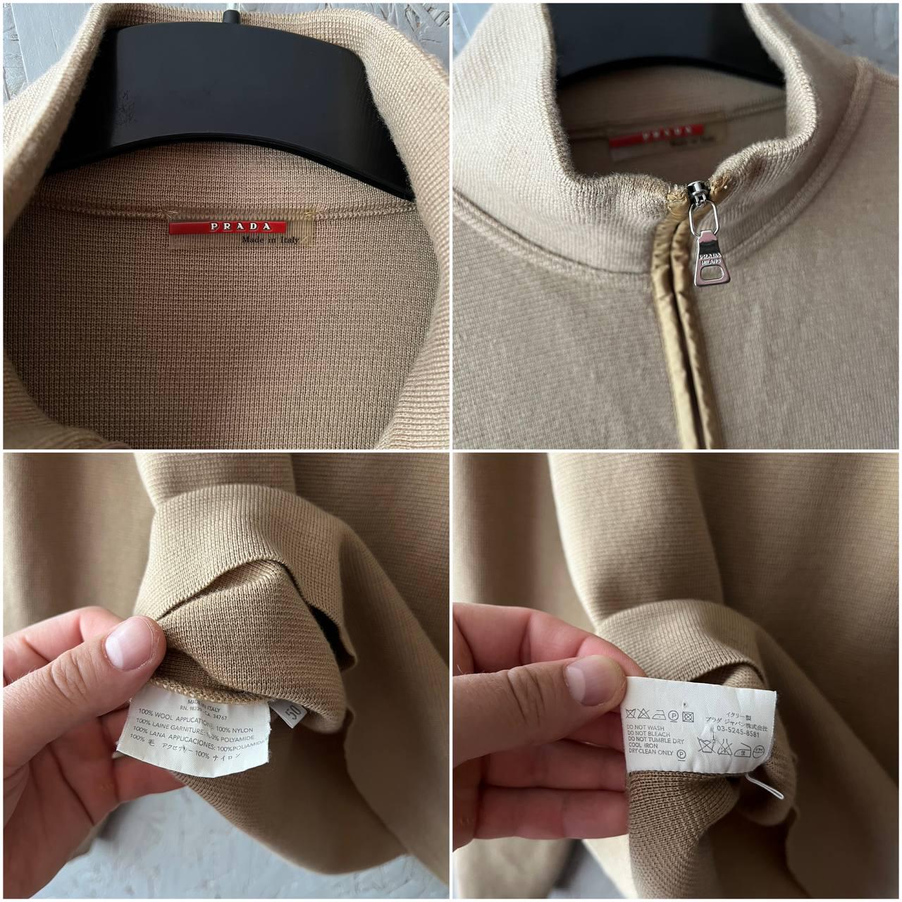 Vintage 90s PRADA Men's Italy 1/3 Zip Wool Sweater With
