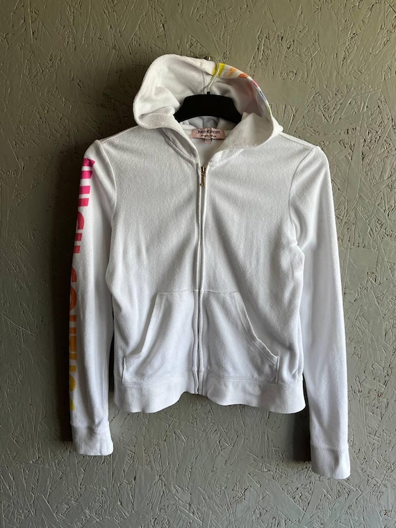Vintage Yk2 JUICY COUTURE Women's Velour Full Zip Hoodie Big Logo