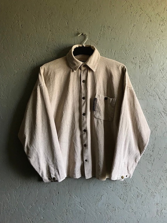 Rare HOME BOY Velvet Shirt Jacket / Streetwear Style / Vintage Home Boy Loud Couture / Size M-L Beige Color