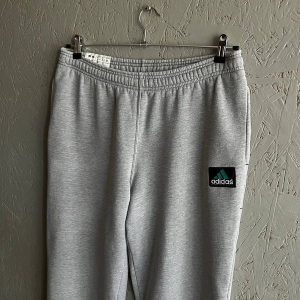 Vintage 90s Adidas Equipment Men's Pants / Sportswear Adidas Sweatpants Small Logo Size L Color Gray