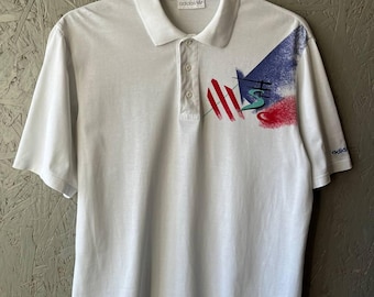 Vintage 80-90s Adidas Stefan Edberg Men's Tennis Court Polo T