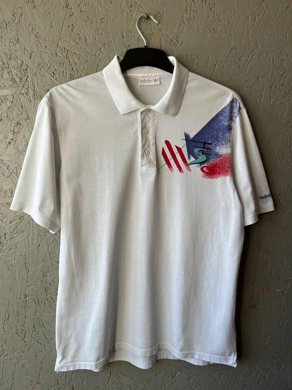 Vintage 80-90s Adidas Stefan Edberg Men's Tennis Court Polo T