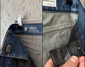 33/34 ジースターロゥ 定2.8 Triple A Jeans デニムパンツ G-star Raw Denim Men's Triple A Regular Straight Selvedge Pants