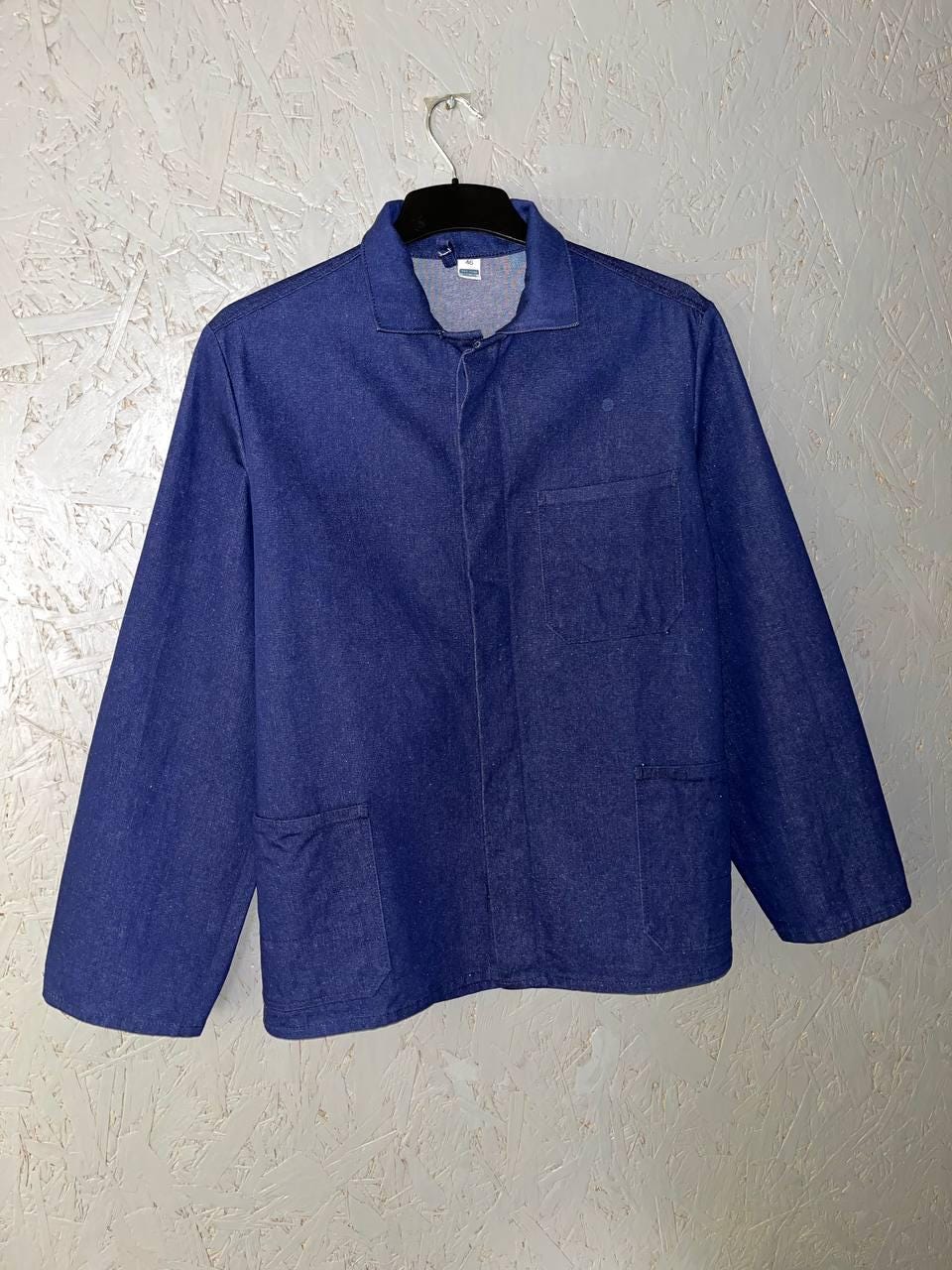 Vintage 90s MERK German Denim Work Jacket Outerwear Indigo Chore