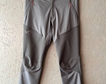 Pantalones de nailon Arc'teryx para hombre para actividades al aire libre, senderismo, escalada, ropa deportiva, talla regular S, color gris
