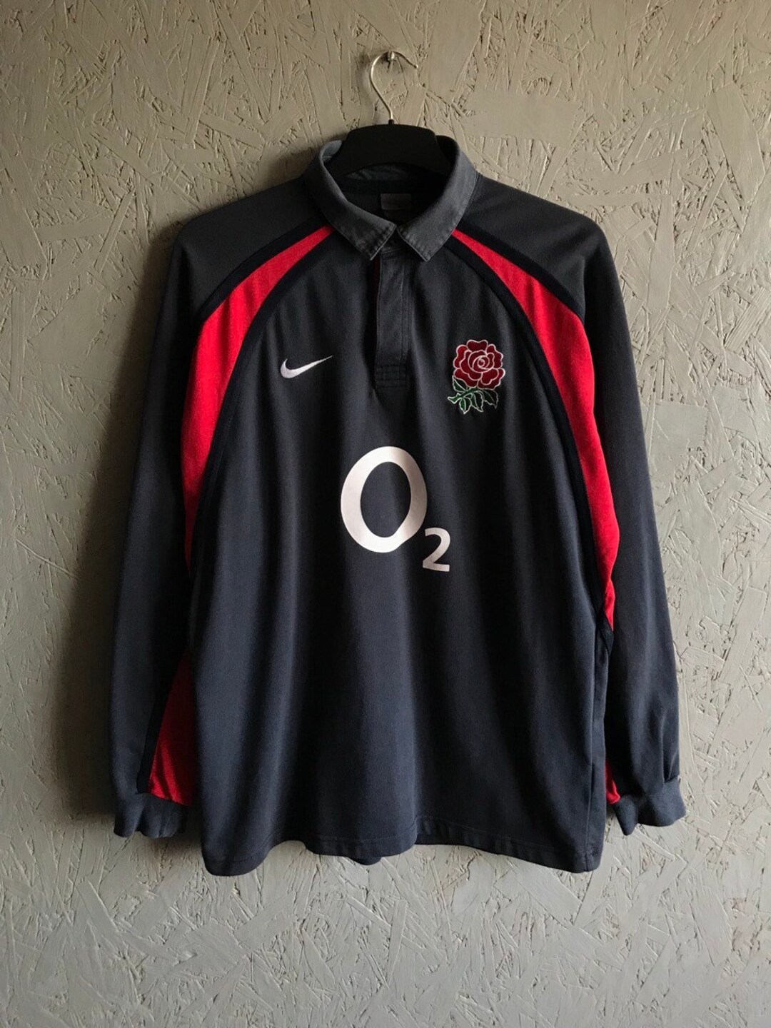 Vintage NIKE O2 England Rugby Jersey Longsleeve / Embroidered Etsy