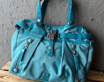 Sac George Gina & Lucy Precious Moment bleu turquoise Y2K sac à main utilitaire esthétique vintage des années 2000 sac à bandoulière en nylon d'archives GGL Studio