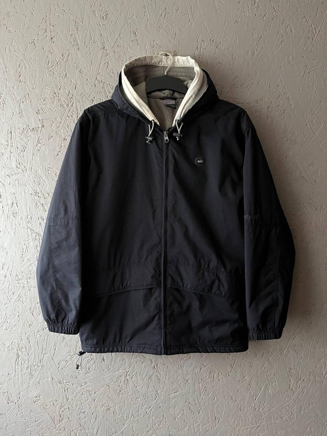 Vintage Yk2 Nike Winter Nylon Track Jacket Inside Fleece