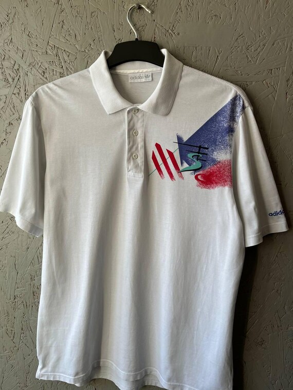 Vintage 80-90s Adidas Stefan Edberg Men's Tennis Court Polo T