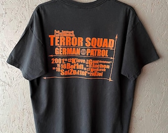 Vintage 2001s Terror Squad Men's Japan Metal Band Tour T-Shirt Print Fox “the wild stream of eternal sin” Size XL Color Black Orange