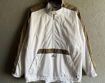 Vintage 1990s Adidas Half Zip Anorak Windbreaker Jacket / Team
