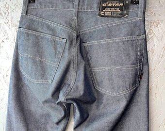 Vintage 90s G-Star Raw Jeans Craffted With Pride - USA Denim Men's Workwear Pants Size 32x36 Color Gray
