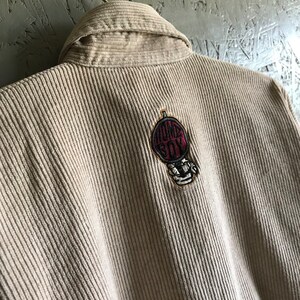 Rare HOME BOY Velvet Shirt Jacket / Streetwear Style / Vintage Home Boy Loud Couture / Size M-L Beige Color image 3