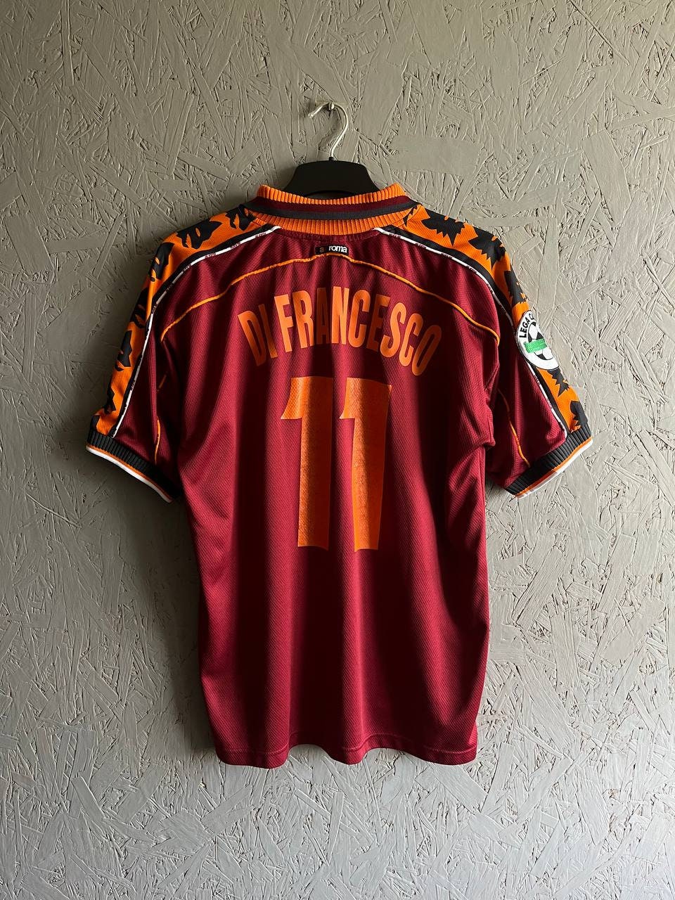 Vintage 90s Diadora as Roma DI FRANCESCO 11 Match Worn Football Jersey Shirt Size L XL Color Cherry Orange Etsy Canada