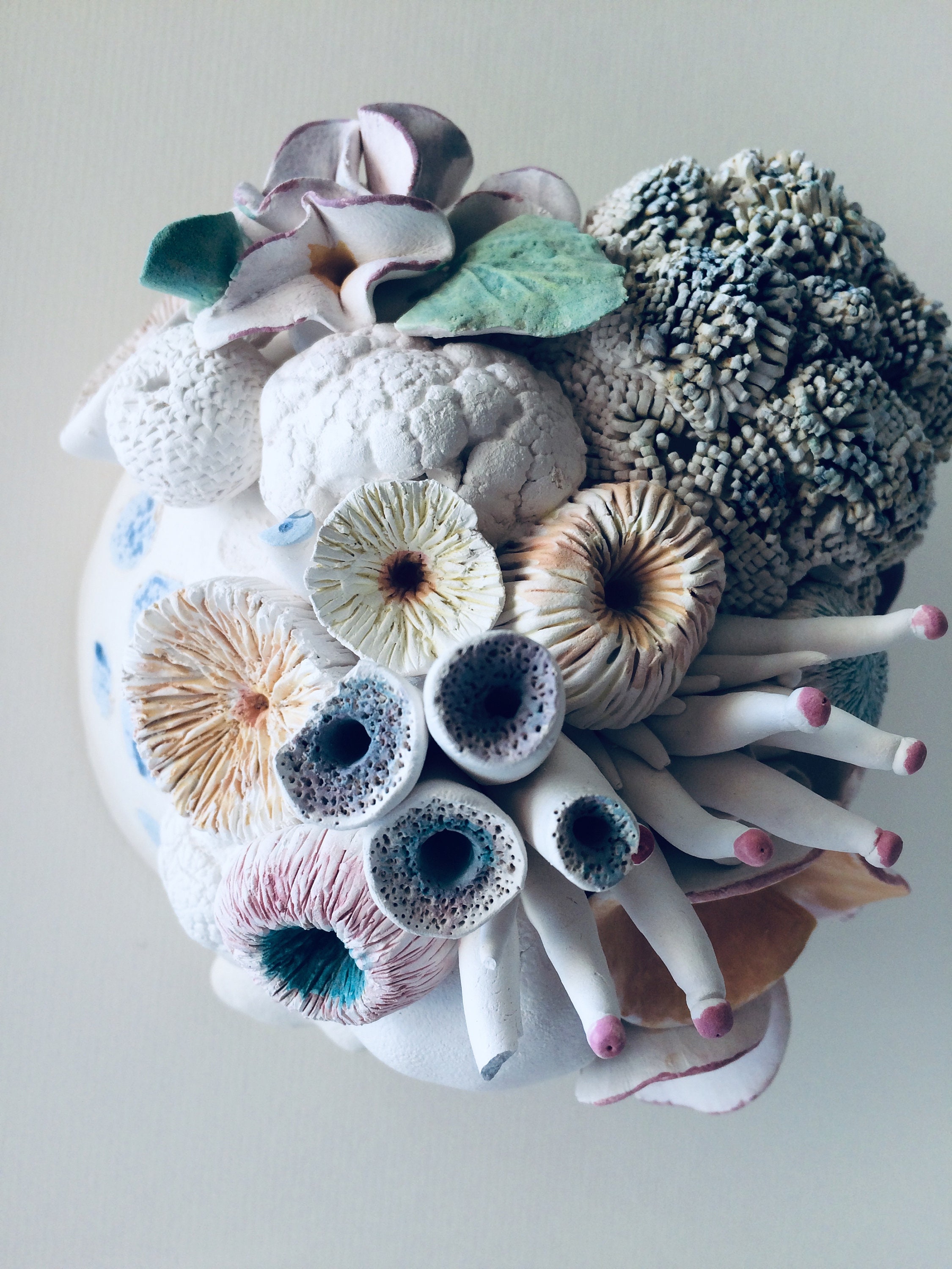 Coral Reef Ceramic Sculpture Framed. Delicately Handmade