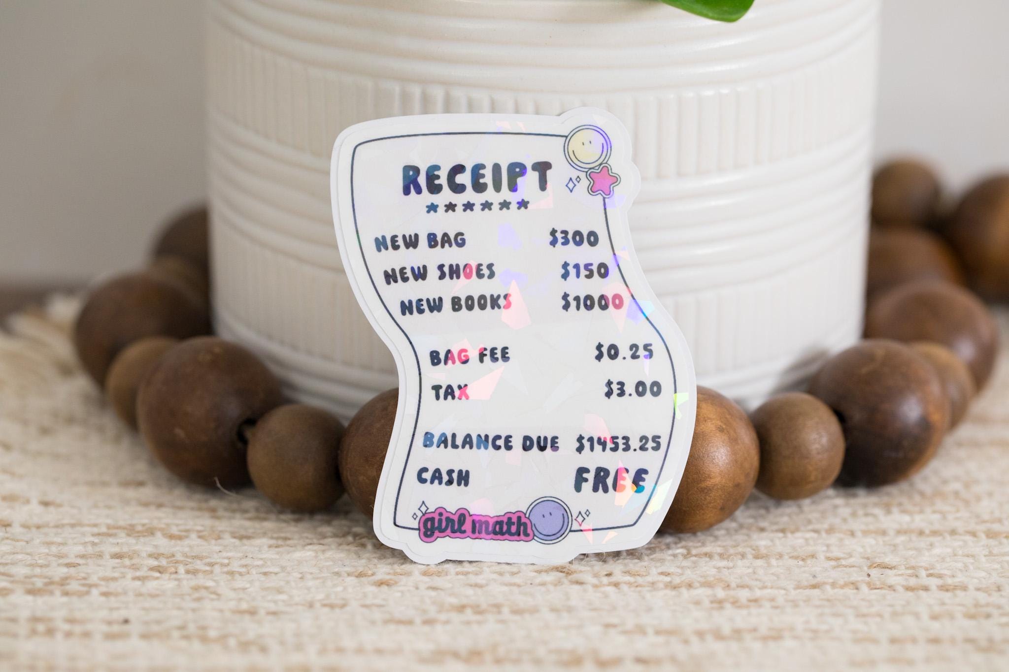 Maths Recipt Girl Math Receipt Holographic Sticker - Etsy
