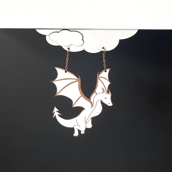 Wooden Dragon Bookshelf Hanger: Fantasy Book Decor