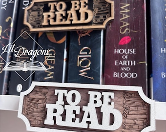 TBR Bookshelf Sign, Wooden To Be Read Magnetic Bookish Decor