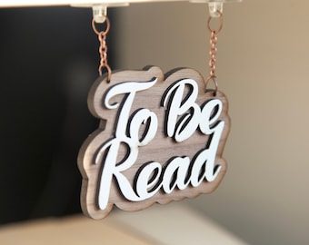 Handcrafted Wooden 'To Be Read' Bookcase Sign