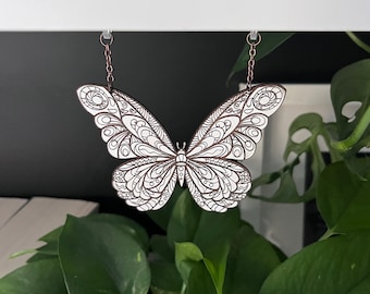 Bookish Butterfly Bookshelf Hanger: White Wooden Shelf Charm