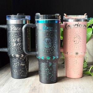 Engraved Zodiac Tumbler: Star Sign 40oz Water Bottle
