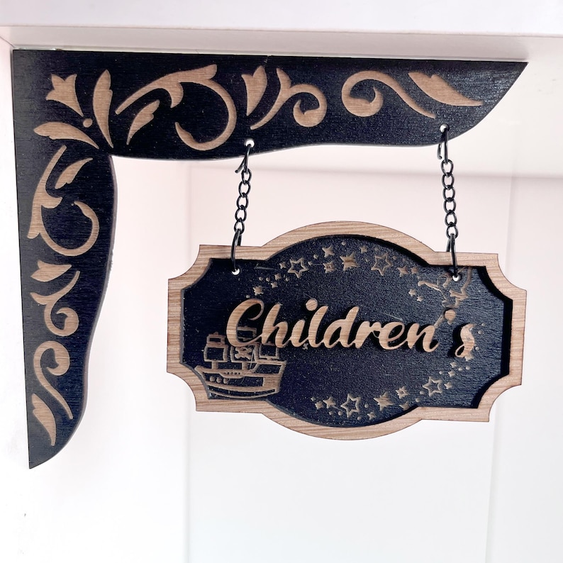 Children's Books Bookshelf Sign, Bookshelf Charms, Handmade Wooden ...