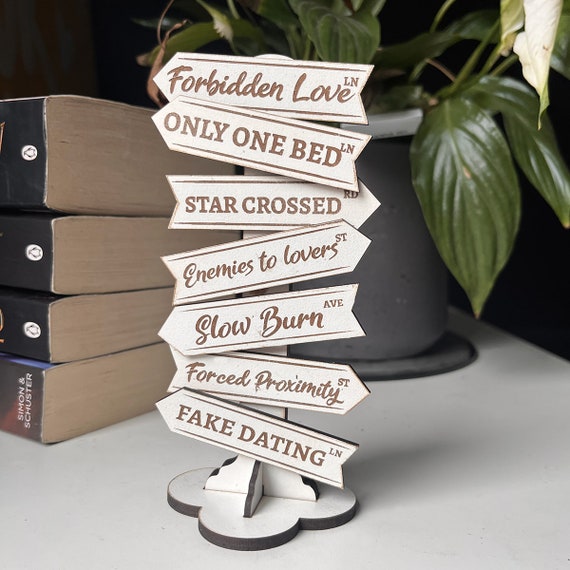 Romance Bookshelf Trope Signpost: Wooden Reader Gift