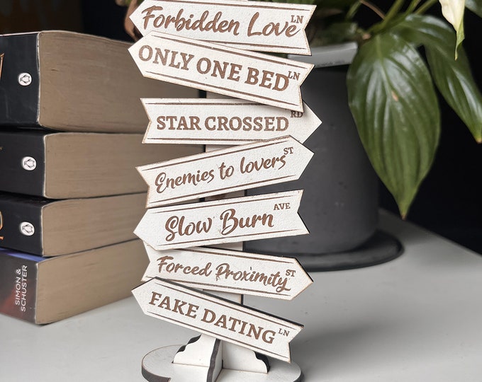 Romance Bookshelf Trope Signpost: Wooden Reader Gift
