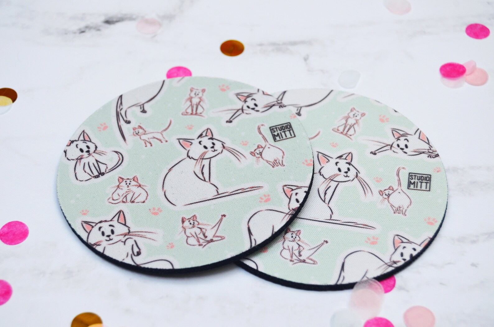 Cats Coaster Cute Coasters Illustrated Coasters Cute Etsy