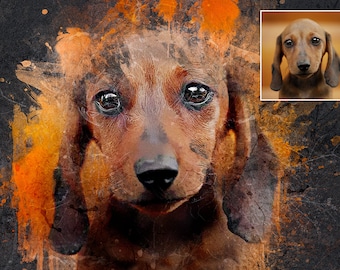 Retrato personalizado de mascota, lámina artística personalizada para perros