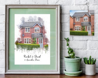 Custom House Portrait | Personalised Gift | House Portrait Painting | Personalised Dog Print | House Art | Unique Gift | Home | New Home