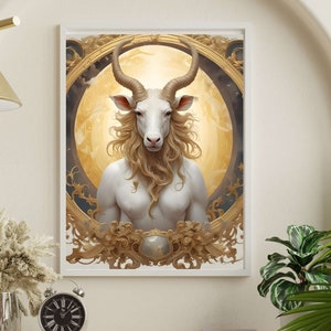 Steinbock Sternbild Poster | Digitaler Download | Astrologie Poster | Druckbare Wandkunst | Sofort Download