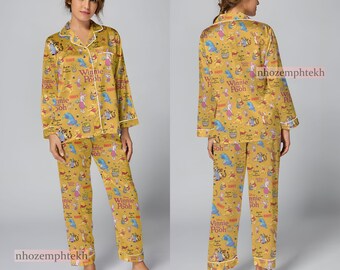 Winnie The Pooh Vintage Pajamas Set, Winnie The Pooh Pajamas Set, Holiday Pyjamas, Pajamas Pants, Women Pajamas, Sleepwear Pajama