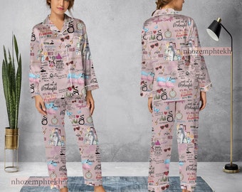 Taylor Swift Vintage Pajamas Set, Taylor Swift Pajamas Set, Holiday Pyjamas, Pajamas Pants, Women Pajamas, Sleepwear Pajama