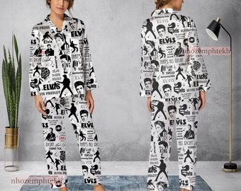 Elvis Presley Vintage Pajamas Set, Elvis Presley Pajamas Set, Holiday Pyjamas, Pajamas Pants, Women Pajamas, Sleepwear Pajama