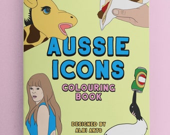 Aussie Icons Colouring Book || Hilarious Australian Comedy History and 90s Nostalgia Colour Pages || Kath and Kim, Irwin, Bin Chicken