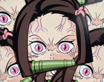 Demon Girl Türaufkleber ~ Wetterfeste Fenstersticker ~ süßer Kawaii Manga Anime