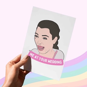 Carte de voeux de mariage en pleurs de Kim K || par Albi Arts