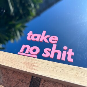 Take No Shit Decal Vinyl Sticker, Self love window mirror sticker image 2