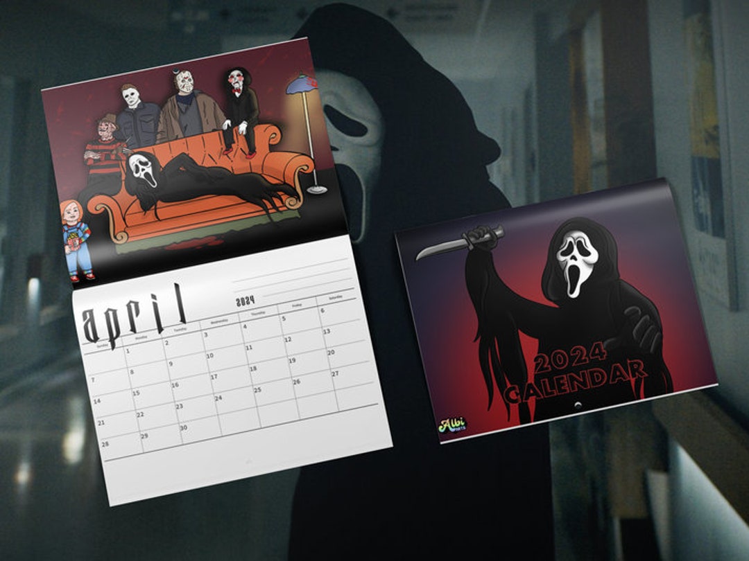 Scream Ghostface 2024 Calendar, Scream Movie Funny Horror Movie