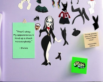 Goth Queen Fridge Magnet Dress Up Doll! You Better Drag by Albi Arts